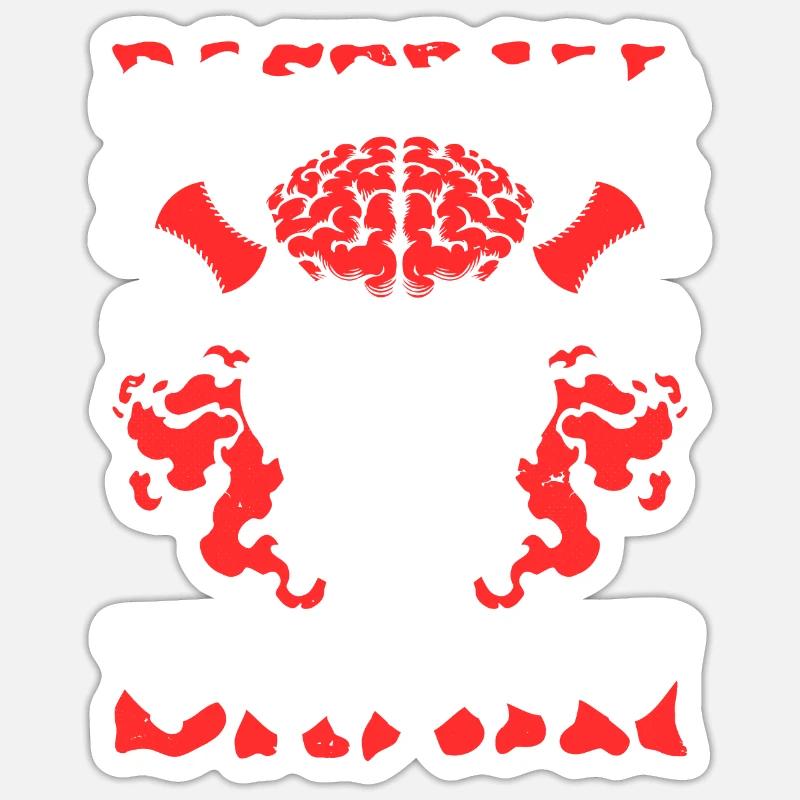 Baseball Schädel Baseball Brain - Sticker Größe S (10 x 10 cm) - Mattweiß