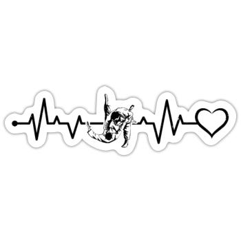 Judo Heartbeat Heart Judo Fighter - Sticker size S (10 x 10 cm) - white matte - Front