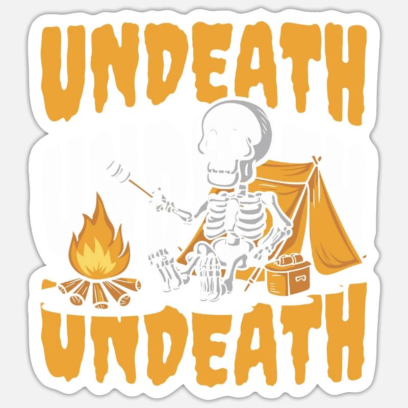 Tent Camping Camping Skeleton Undeath Sticker size S (10 x 10 cm)