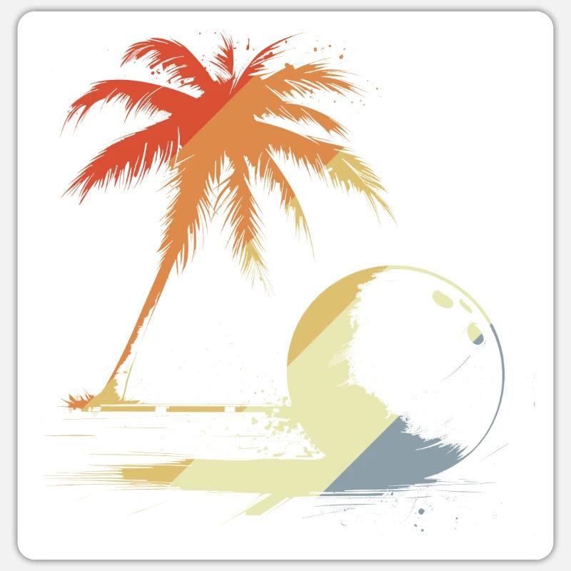 Bowling Style Rétro - Sticker taille S (10 x 10 cm) - blanc mat