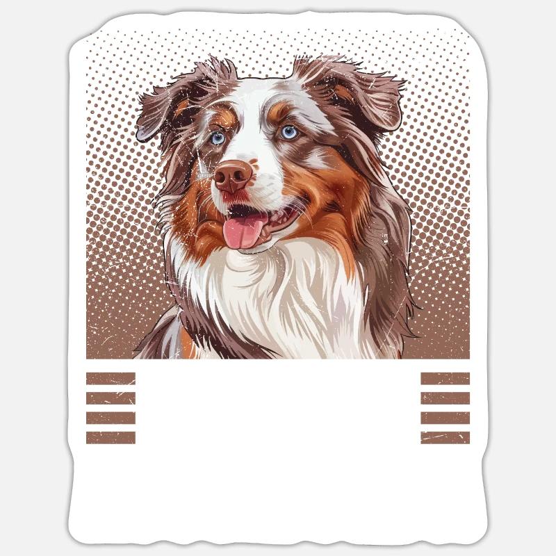 Australian Shepherd STOLZER AUSSIE PAPA Sticker Größe S (10 x 10 cm)