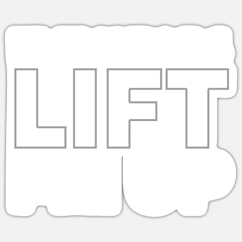 Ascenseur Ascenseur - Sticker taille S (10 x 10 cm) - blanc mat