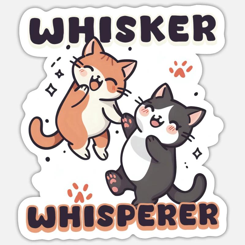 Cat Sitter Whisker Whisperer - Sticker size S (10 x 10 cm) - white matte