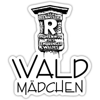 Wald Mädchen Rennsteig 1 0 - Sticker Größe S (10 x 10 cm) - Mattweiß - Vorne