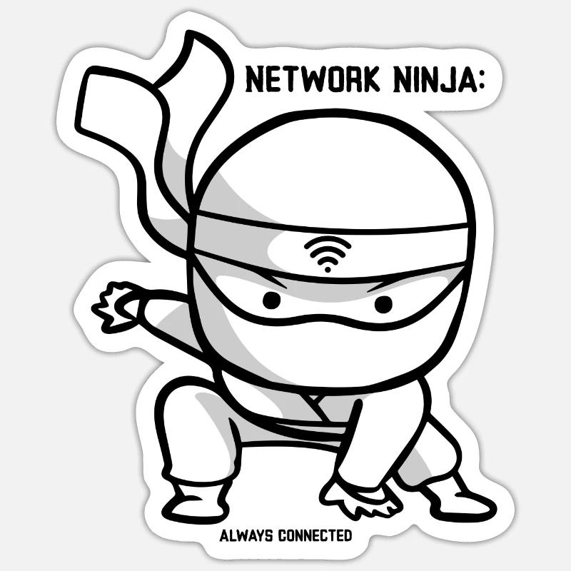 Network Ninja : toujours connecté Sticker taille S (10 x 10 cm)