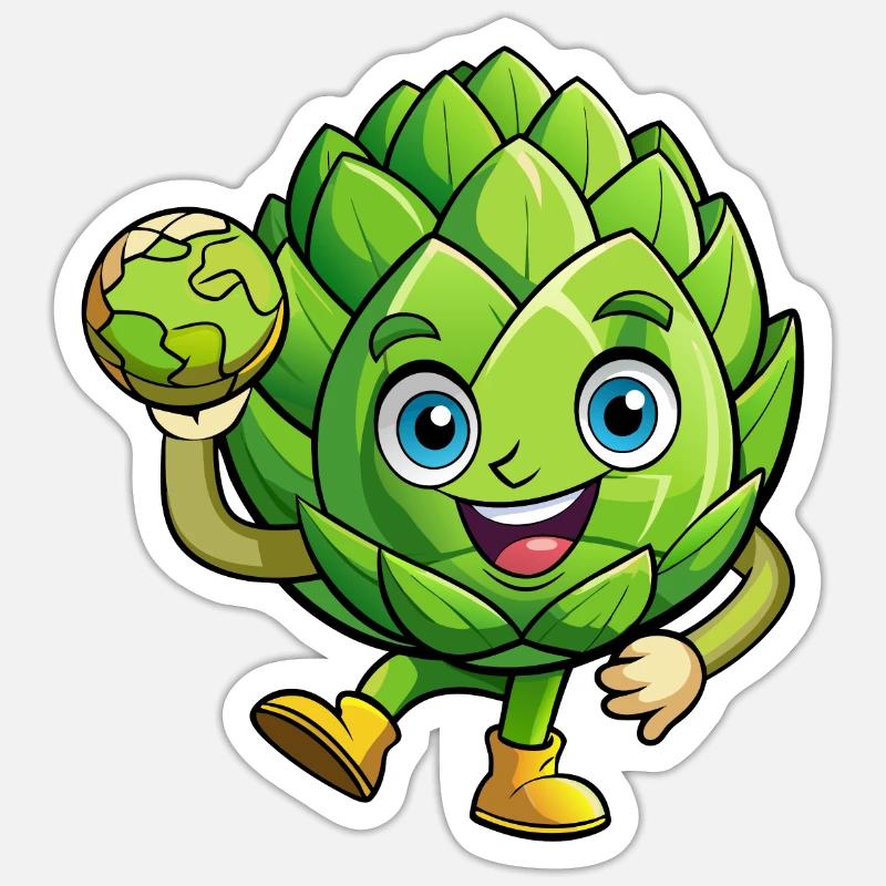 ARTICHAUTS, GLOBE TRORRER - Sticker taille S (10 x 10 cm) - blanc mat