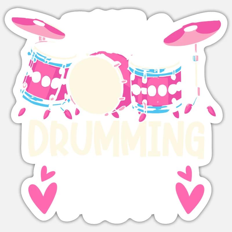 Batterie Batteur Batteur Mère - Sticker taille S (10 x 10 cm) - blanc mat