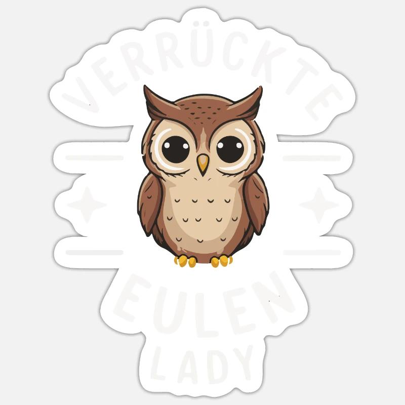 Nachteule Eule Eulen Vogel - Sticker Größe S (10 x 10 cm) - Mattweiß