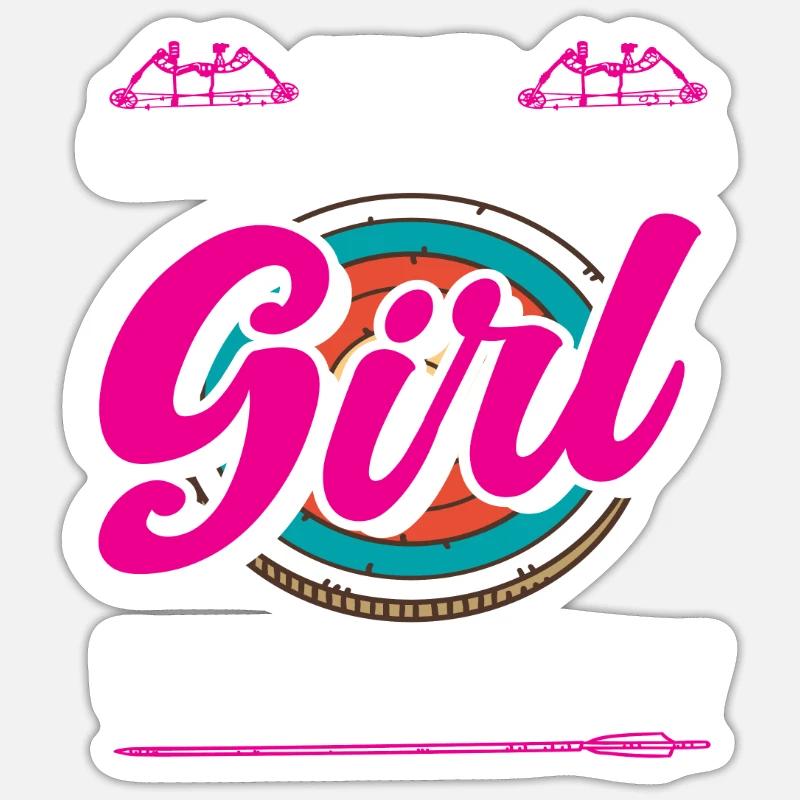 Bogen Mädchen Bogenschießen Sticker Größe S (10 x 10 cm)