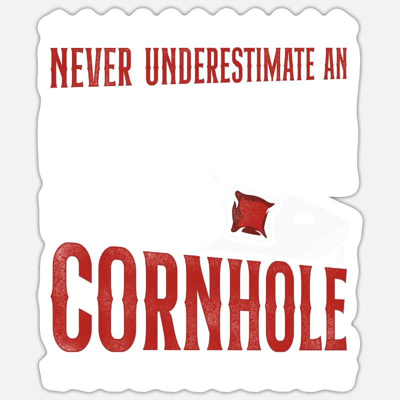 Joueur de sac de haricots de l’équipe Cornhole - Sticker taille S (10 x 10 cm) - blanc mat