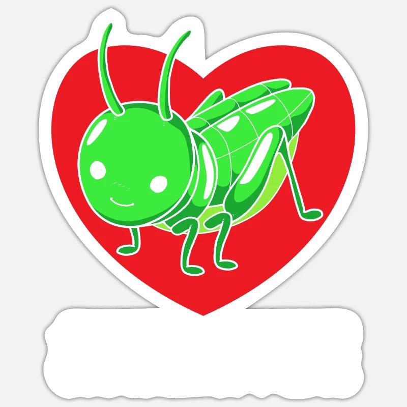 Heuschrecke - Sticker Größe S (10 x 10 cm) - Mattweiß