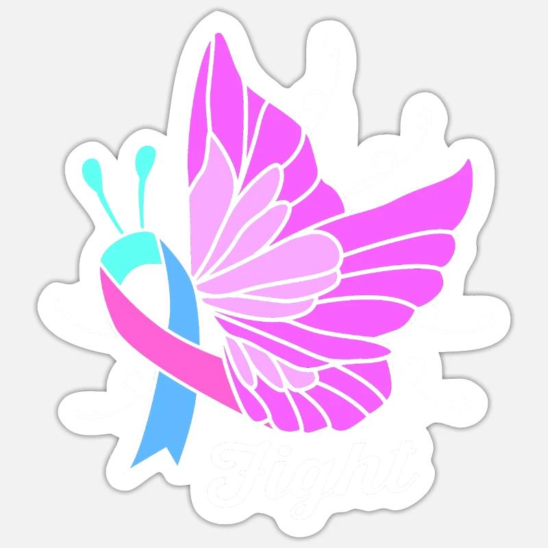 Cancer de la thyroïde - Sticker taille S (10 x 10 cm) - blanc mat