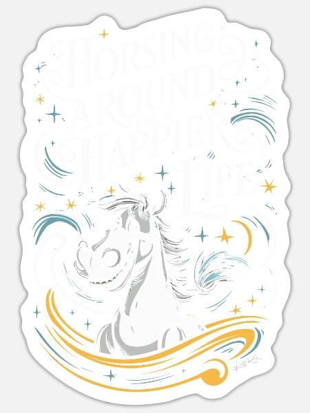 Heilung Durch Pferdetherapie Und Therapeutisches - Sticker Größe S (10 x 10 cm) - Mattweiß