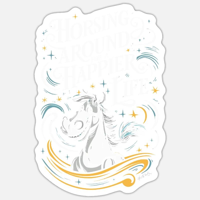 Heilung Durch Pferdetherapie Und Therapeutisches - Sticker Größe S (10 x 10 cm) - Mattweiß