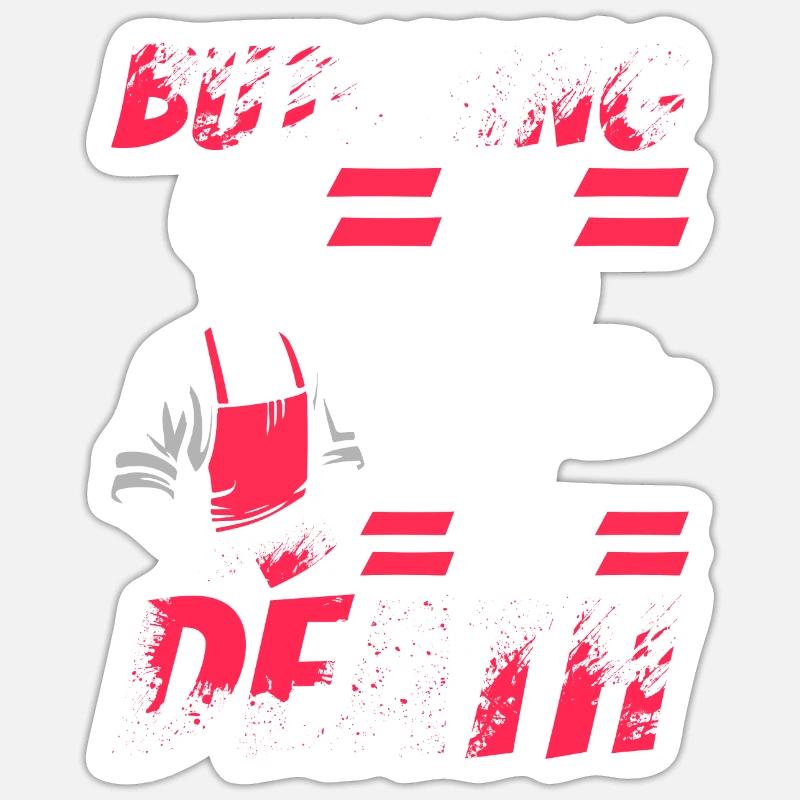 Boucher Boucher Boucher Squelette de Boucher - Sticker taille S (10 x 10 cm) - blanc mat