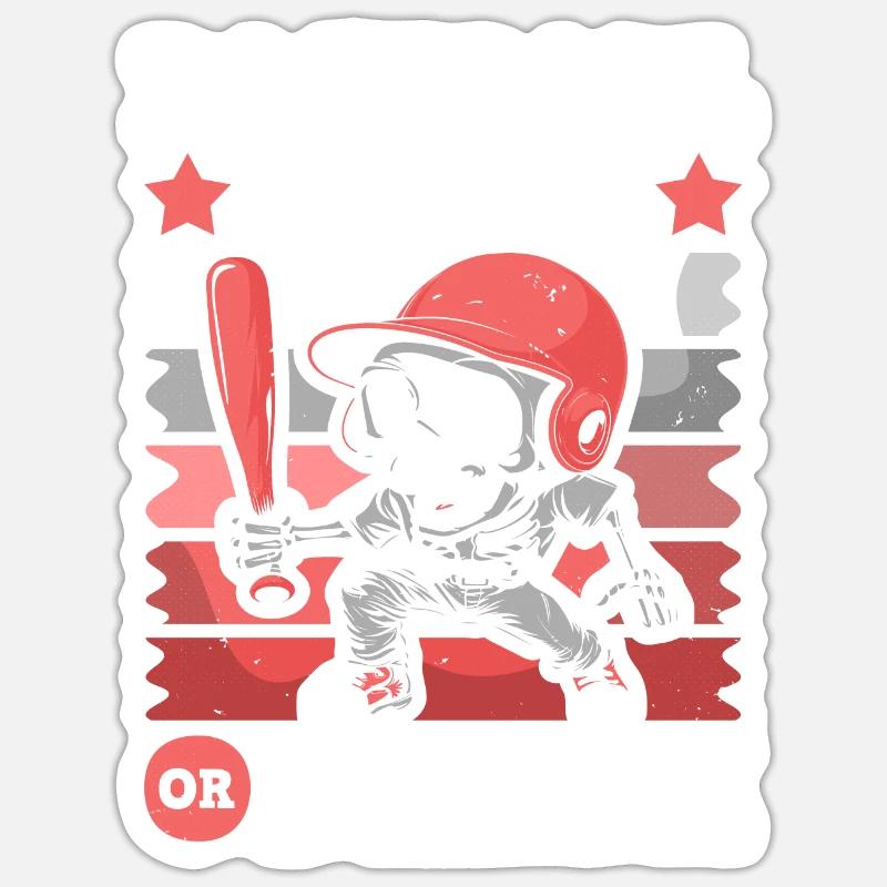Baseball Skeleton - Sticker size S (10 x 10 cm) - white matte