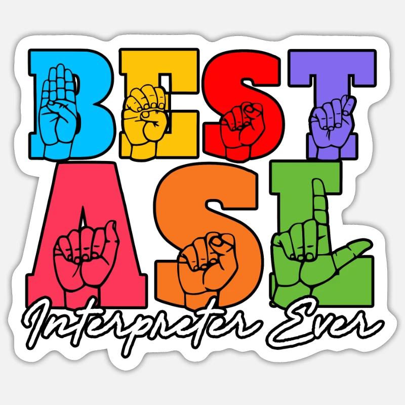 ASL Sign Language Interpreter Sticker size S (10 x 10 cm)