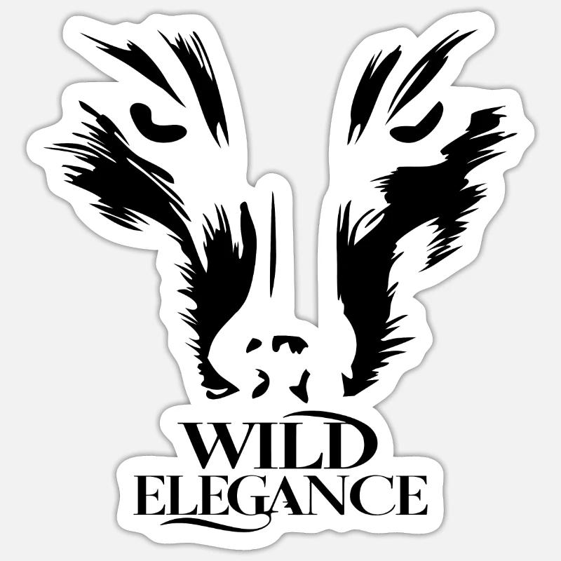 WILD ELEGANCE - Sticker size S (10 x 10 cm) - white matte