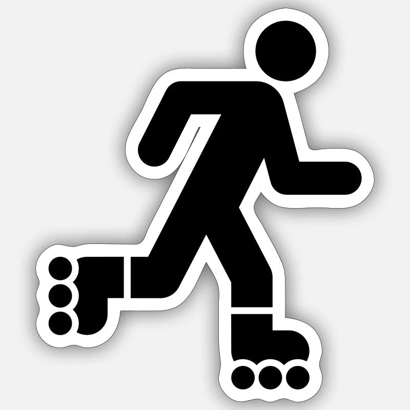 Rollerfahrer, Roller, Roller Sport Sticker Größe S (10 x 10 cm)