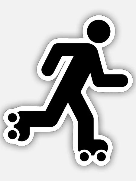 Rollerfahrer, Roller, Roller Sport - Sticker Größe S (10 x 10 cm) - Mattweiß