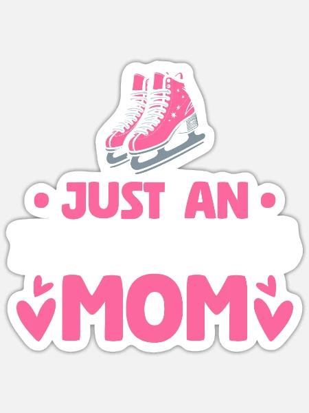Schlittschuhlaufen Mutter - Sticker Größe S (10 x 10 cm) - Mattweiß