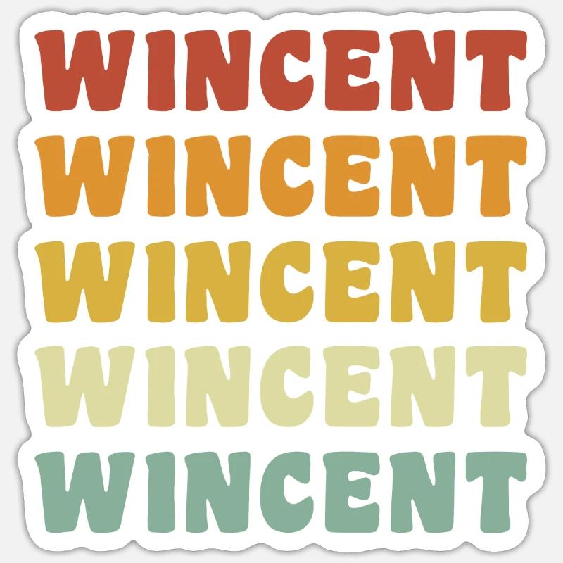 Wincent - Sticker Größe S (10 x 10 cm) - Mattweiß