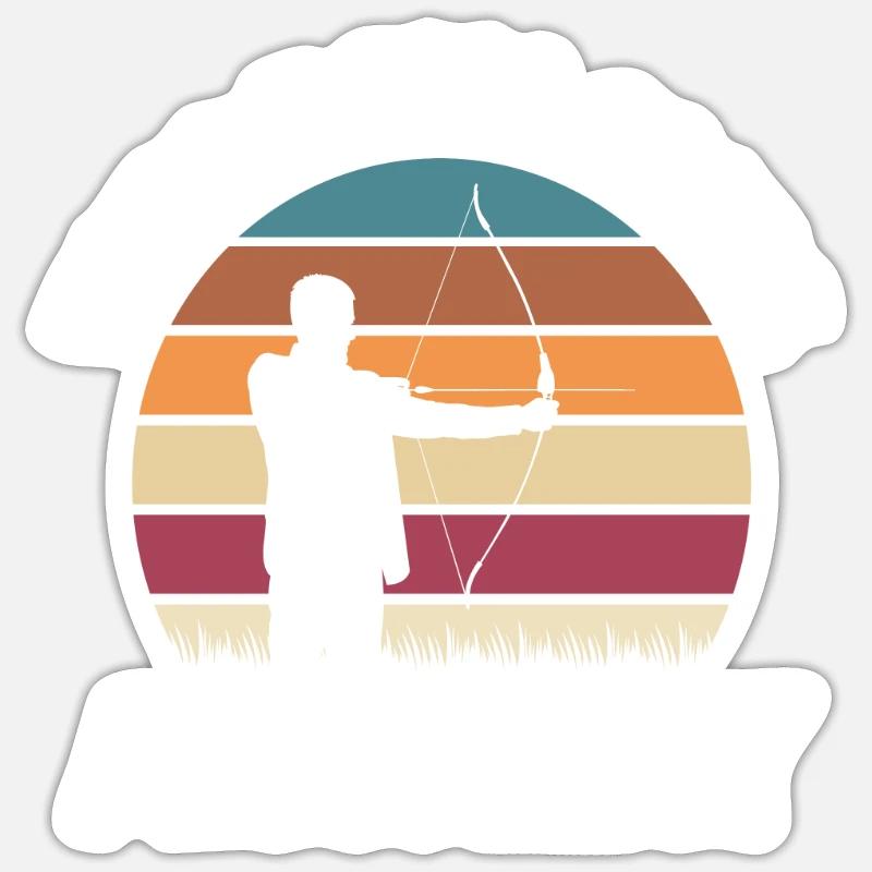 Bogen Junge Kind Bogenschießen Sticker Größe S (10 x 10 cm)