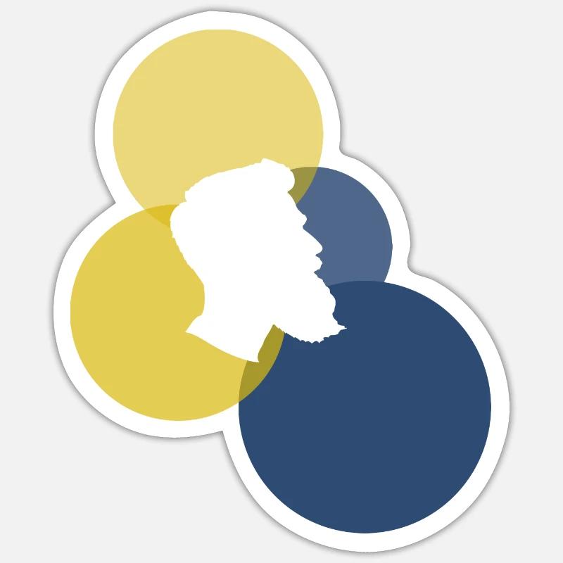 Schnurrbart Bart - Sticker Größe S (10 x 10 cm) - Mattweiß