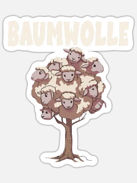 Baumwolle Schafe für einen Schafliebhaber - Sticker Größe S (10 x 10 cm) - Mattweiß