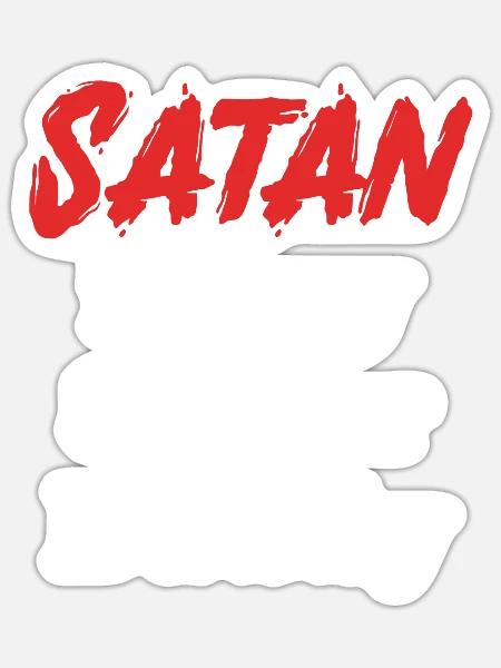 Satan Ist Mein Sugardaddy Antichrist Humor Gothic - Sticker Größe S (10 x 10 cm) - Mattweiß