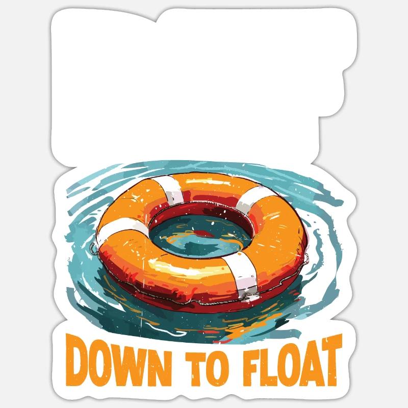 DTF Down To Float 2 - Sticker Größe S (10 x 10 cm) - Mattweiß
