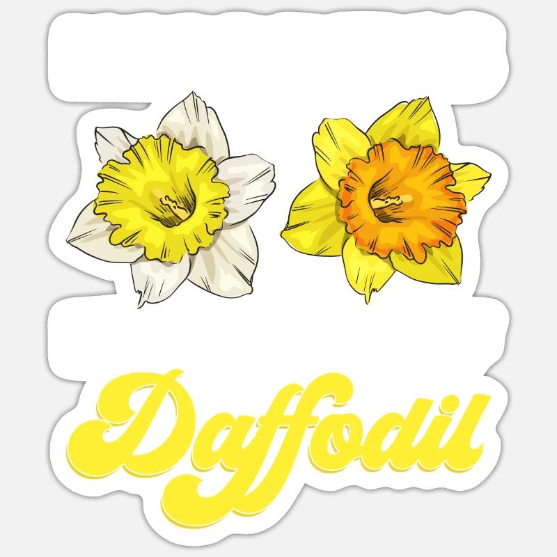 Daffodils Flower Daffodil Daffodils - Sticker size S (10 x 10 cm) - white matte