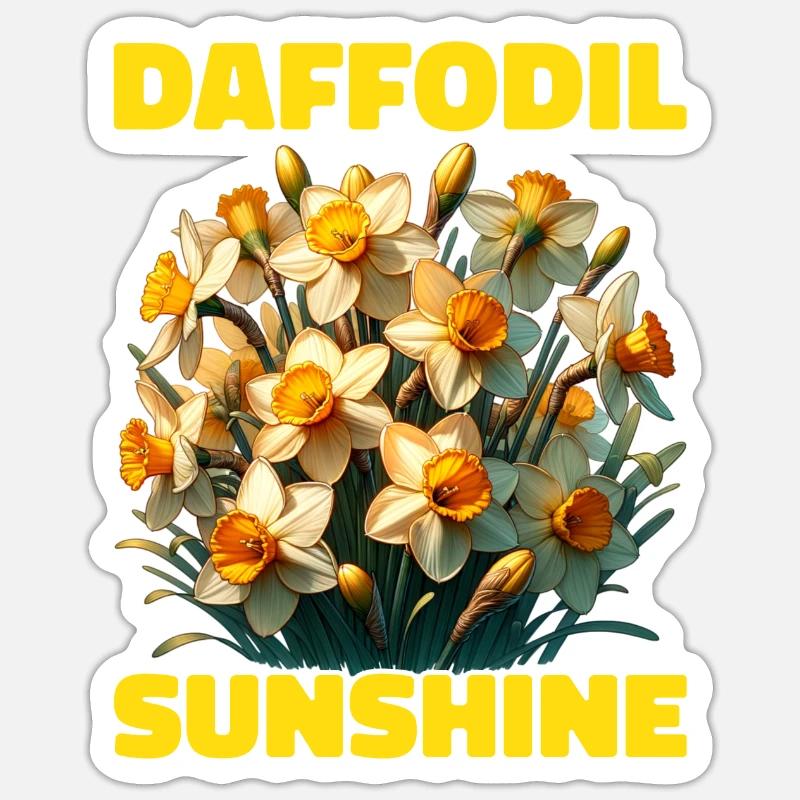 Daffodils Flower Daffodil Daffodils - Sticker size S (10 x 10 cm) - white matte