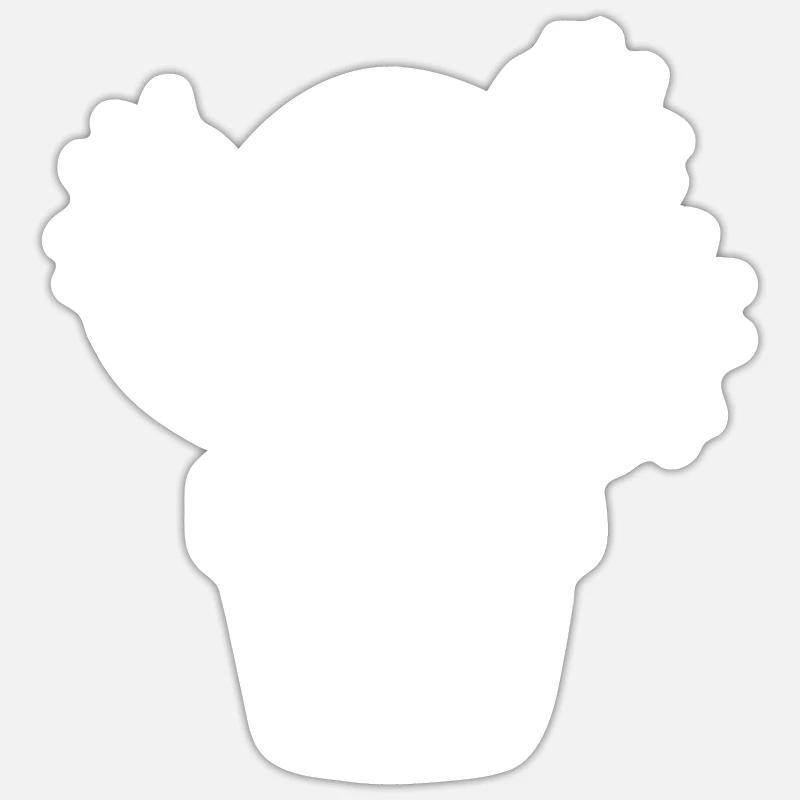 Cactus - Sticker taille S (10 x 10 cm) - blanc mat