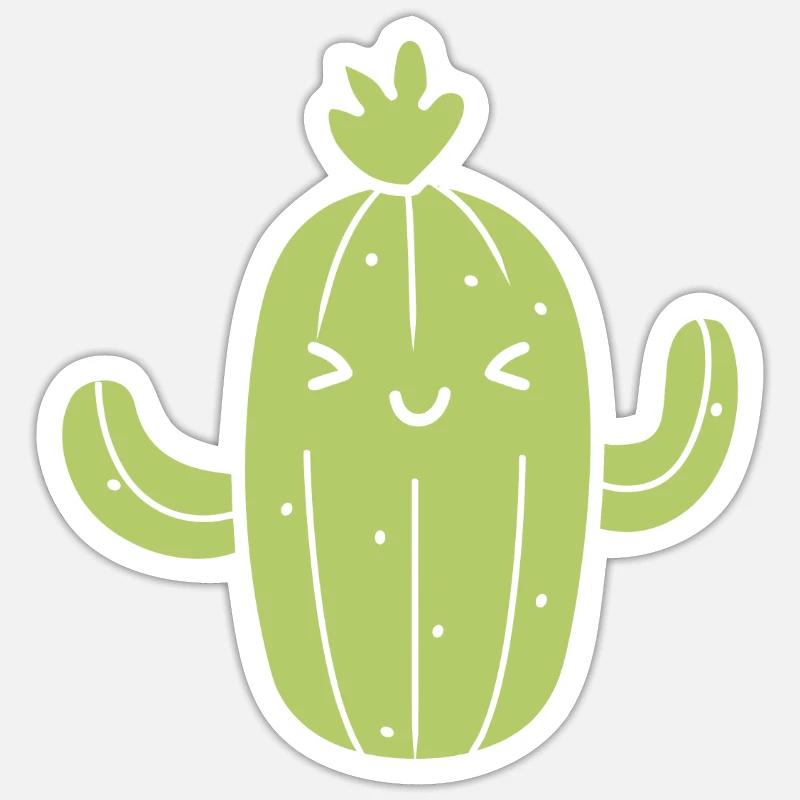 Cactus - Sticker taille S (10 x 10 cm) - blanc mat