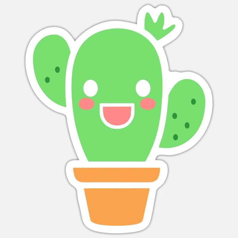 Cactus - Sticker size S (10 x 10 cm) - white matte