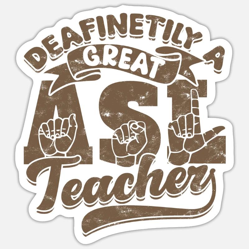 ASL Sign Language Interpreter - Sticker size S (10 x 10 cm) - white matte
