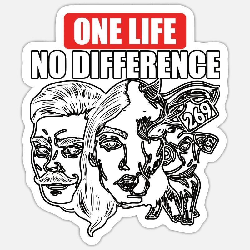 One life no Difference Equality Sticker size S (10 x 10 cm)