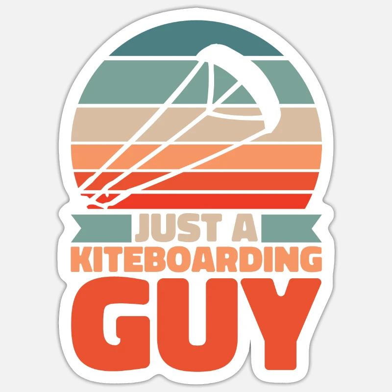 Kitesurfeur Kitesurf Cerf-volant Kitesurf - Sticker taille S (10 x 10 cm) - blanc mat