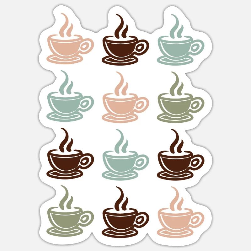Coffee - Sticker size S (10 x 10 cm) - white matte