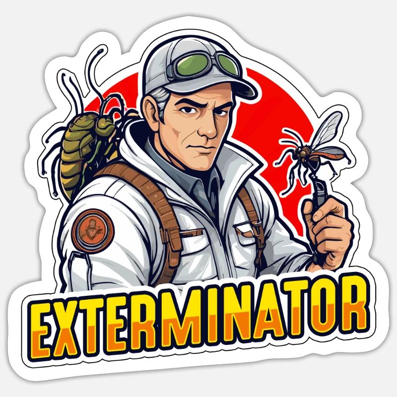 Pest Control Exterminator Pest Control Worker Sticker size S (10 x 10 cm)