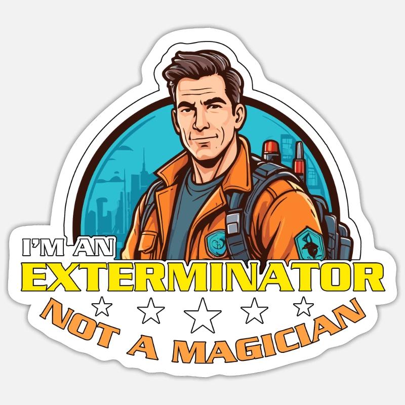 Pest Control I'm An Exterminator Pest Management - Sticker Größe S (10 x 10 cm) - Mattweiß