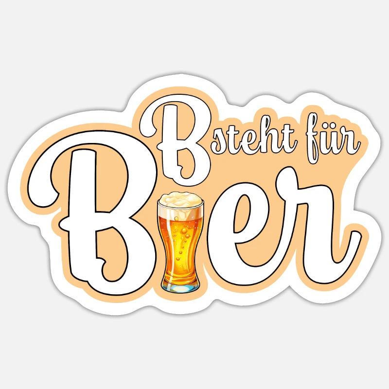 B comme bière Sticker taille S (10 x 10 cm)