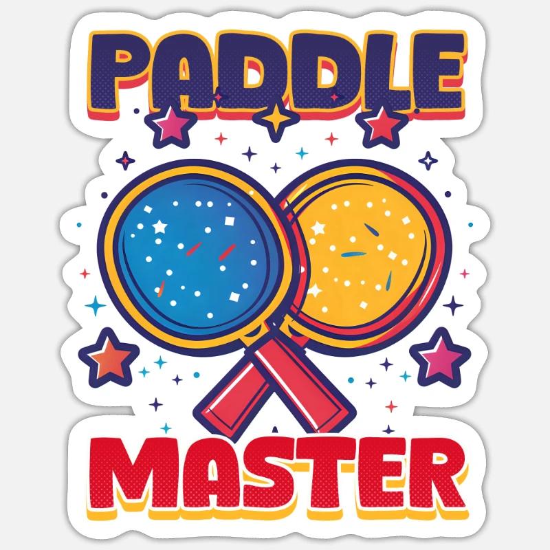 Maître de Paddle Pong - Sticker taille S (10 x 10 cm) - blanc mat