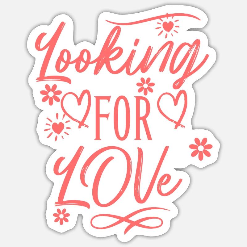 Looking for Love - Sticker Größe S (10 x 10 cm) - Mattweiß