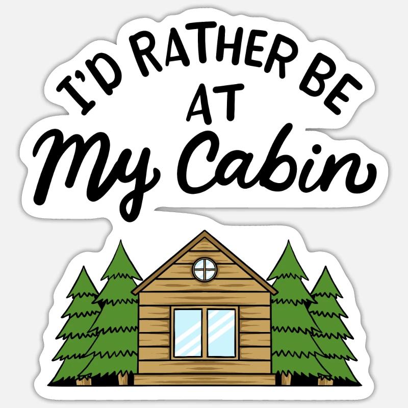 Camping Cabin Forest - Sticker size S (10 x 10 cm) - white matte