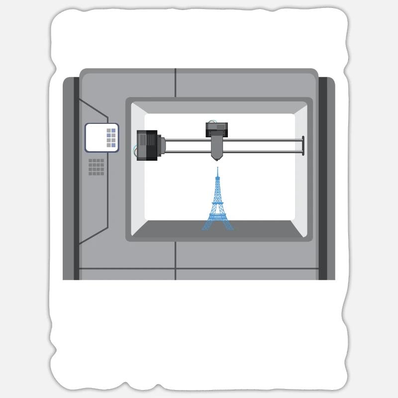 3D Drucker Filament 3D Drucken 3D Druck 3D Printer - Sticker Größe S (10 x 10 cm) - Mattweiß
