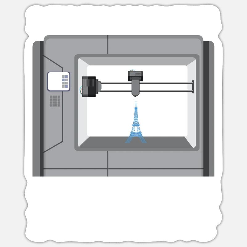 3D Drucker Filament 3D Drucken 3D Druck 3D Printer - Sticker Größe S (10 x 10 cm) - Mattweiß