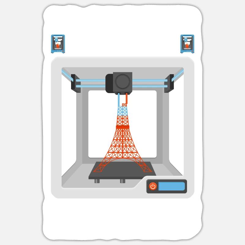 3D Drucker Filament 3D Drucken 3D Druck 3D Printer - Sticker Größe S (10 x 10 cm) - Mattweiß