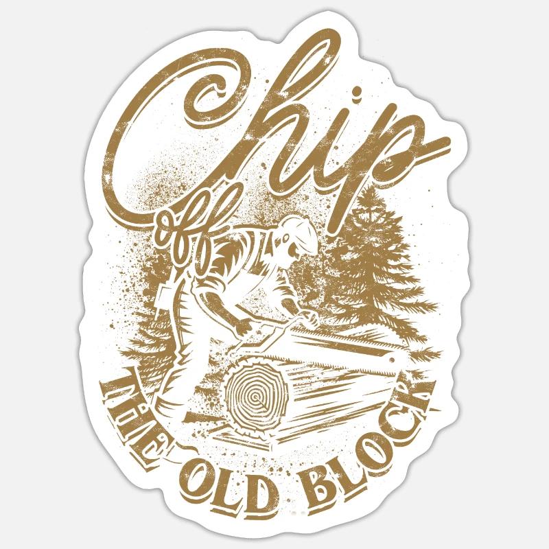Bûcheron Tailleur d’arbres Éclat de l’ancien bloc Sticker taille S (10 x 10 cm)